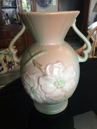 Large Vintage Weller Vase 9.  5  " Dogwood