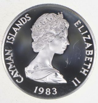 Silver - World Coin - 1983 Cayman Islands 1 Dollar - World Silver Coin 770