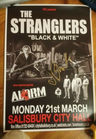 The Stranglers Black And White Tour Flyer Signed By Jet Black