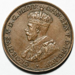 1926 King George V Australia Bronze Halfpenny Half Penny 1/2d Coin