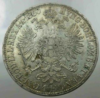 Austria Österreich 1 Florin 1860 A Gulden Franz Joseph I Silver [4491 2