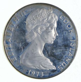Silver - World Coin - 1973 Cook Islands 2 1/2 Dollars - World Silver Coin 752