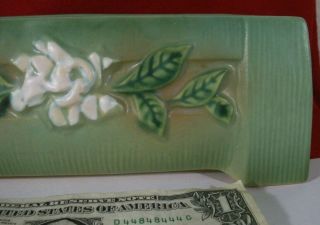 ROSEVILLE POTTERY GREEN GARDENIA WINDOW BOX PLANTER ARTS CRAFTS BONSAI BUTTRESS 3