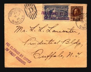 Us / Canada 1921 Mixed Franking Special Delivery Cover - Z19384