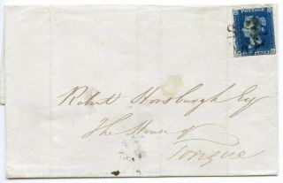 Gb Cover 1840 2d Blue Plate 2 Jc With Black Maltese Cross From North Of Scotland
