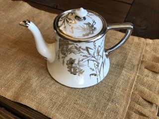 Limoges Tea Pot Or Coffee Pot Signed Hand Painted (wheat Pattern?)