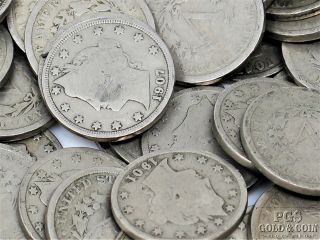 200 Liberty V Nickels 05c Five Cent Coins $10 Random Dates Good Very Good 15696