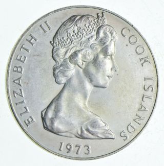 Silver - World Coin - 1973 Cook Islands 2 Dollars - World Silver Coin 918
