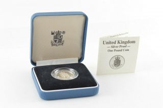 1988 United Kingdom Silver Proof 1 Pound Coin - Box & 999