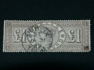 Gb 1884 £1 Brown - Lilac Fine Cds For Dublin (sg185)
