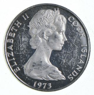Silver - World Coin - 1973 Cook Islands 2 1/2 Dollars - World Silver Coin 666