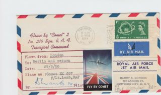 Great Britain 336 Franking Royal Air Force Jet Air Mail By " Comet "