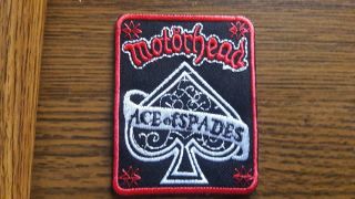 Motorhead Ace Of Spades 2,  Iron On White And Red Embroidered Patch