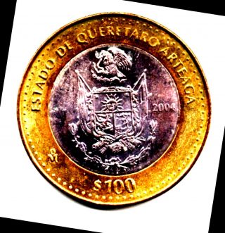 MEXICO - 100 PESOS,  2004,  STATE OF QUERETARO ARTEAGA - SILVER 2