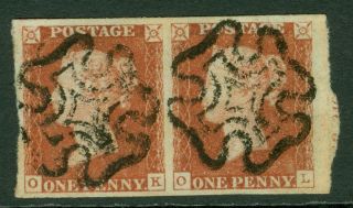 Sg 7 1d Red Brown Plate 8 Pair Lettered O.  K - O.  L.  Very Fine With Full.