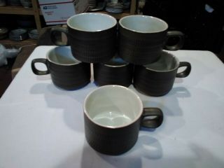 Denby Langley Camelot Dark Green Coffee Cup Mug Set Of 6 Bin 1109