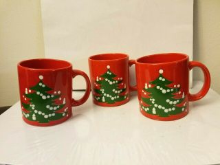 (3) Waechtersbach Christmas Tree Coffee Tea Mugs Germany