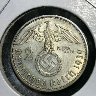 1939 - A Germany Silver 2 Marks Coin