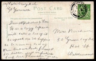 Gb 1911 Downey Head ½d Perf 14 Error On Postcard,  Sg 322a