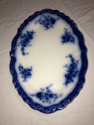 Antique Flow Blue Touraine Pattern 15 " Platter By Stanley