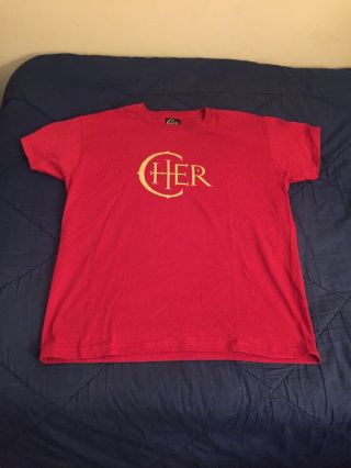 Cher The Colosseum Ceasers Palace Las Vegas Concert Red T - Shirt Size Large