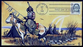 Russ Hamilton Hand Drawn,  Hand Painted W/oils : 1989 Sioux Chief,  Sitting Bull