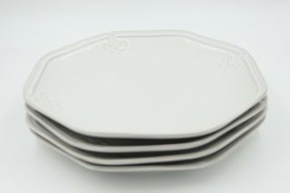 Better Homes & Gardens Country Crest Fleur de Lis Stoneware Dinner Plates x 4 2