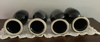 4 Gray & Black Hand Crafted Art Stoneware Goblets,  7 3/4” Tall 3