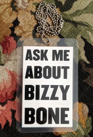 Rap Promo Lanyard Badge - Ask Me About Bizzy Bone - Ruthless - Bone Thugz Nm