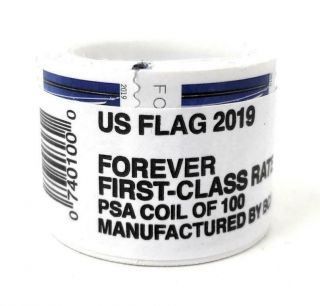 One (1) Roll /coil Of 2019 Us Flag Forever Stamps