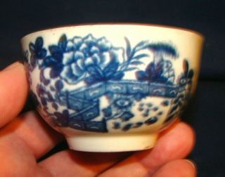 18th Century Dr.  Wall First Period Worcester Fence Tea Bowl Cup & Saucer 2