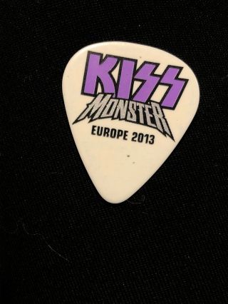 Kiss Monster Tour Guitar Pick Paul Stanley Signed Europe 2013 Space Purple