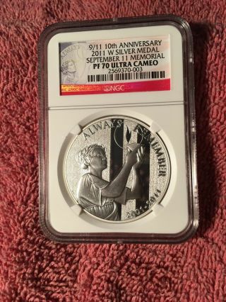 2011 P Pf70 Silver Medal For 10th Anniversary Of 9/11 Memorial