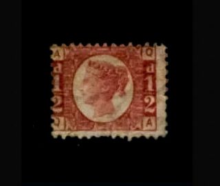 Gb Qv Sg48/49 1870 1/2d Plate 9 Rose Red Qa Bantam Rare Cv £6000