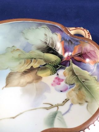 Antique Nippon Hand Painted Moriage Gilt Jeweled Rare Serving Bowl Early 1900 