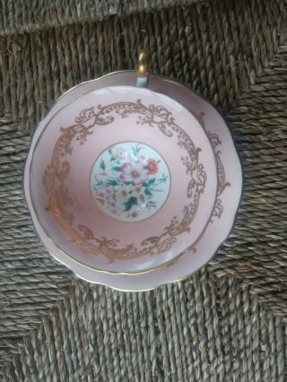 1850 E B Foley Pink Floral Roses Vintage Bone China Tea Cup & Saucer,  England