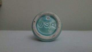 Shawnee Pottery Miniature Turquoise Pitcher Marked U.  S.  A 3