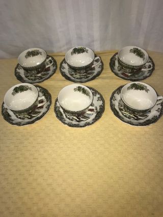 Johnson Brothers Friendly Village The Ice House Set Of 6 Tea Cups And Saucers