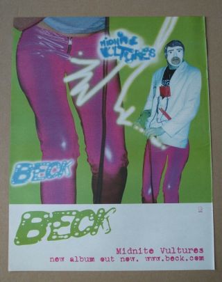 Beck - Midnite Vultures - 1999 Music Advert Poster 37 X 29cm