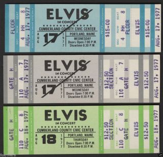 Elvis Presley 3x Concert Tickets 17 August 1977 (post Death) - Reprint