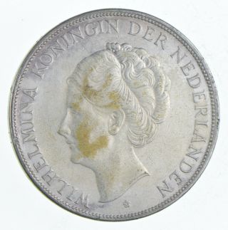 Silver - World Coin - 1931 Netherlands 2 1/2 Gulden - World Silver Coin 869