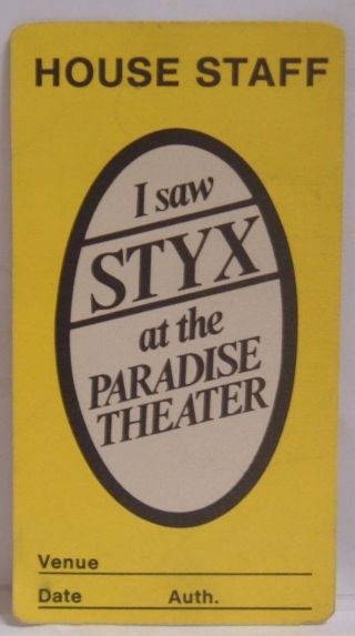 Styx / Tommy Shaw - Concert Tour Cloth Backstage Pass