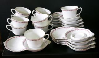 20 - Pc.  Set Fine Bone China Tea Cups And Saucer - Dessert Plates.  Vintage.  Floral
