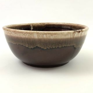 Ceramic Ik Kathy Kale Brown Drip 8 1/2 " Round Serving Bowl Vintage