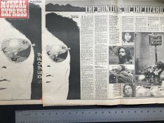 1975 Clippings The Doors Jim Morrison “hunting Of The Lizard King” 4 Pages 12x16