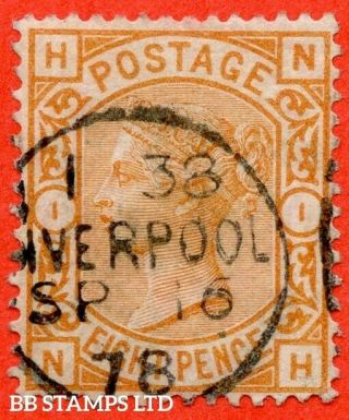 Sg.  156.  J91a.  " Nh ".  8d Orange.  A Very Fine " 16th September 1878 Liver B47077