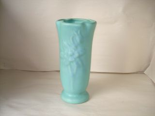 Antique Van Briggle Pottery Blue Turquoise Columbine Vase,  8,  5x 4,