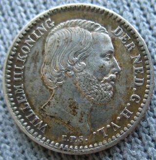 1890 Netherlands Silver 10 Cents