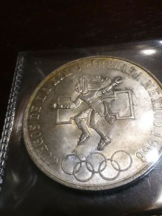 1968 Bu Mexico Mexican Olympics 25 Peso Silver Coin Type 1 Collectible