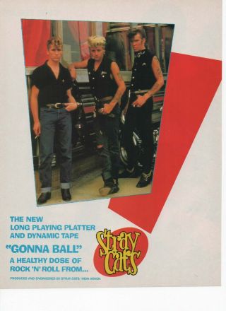 The Stray Cats - Lp Rockabilly 1981 - Poster Advert 1980s
